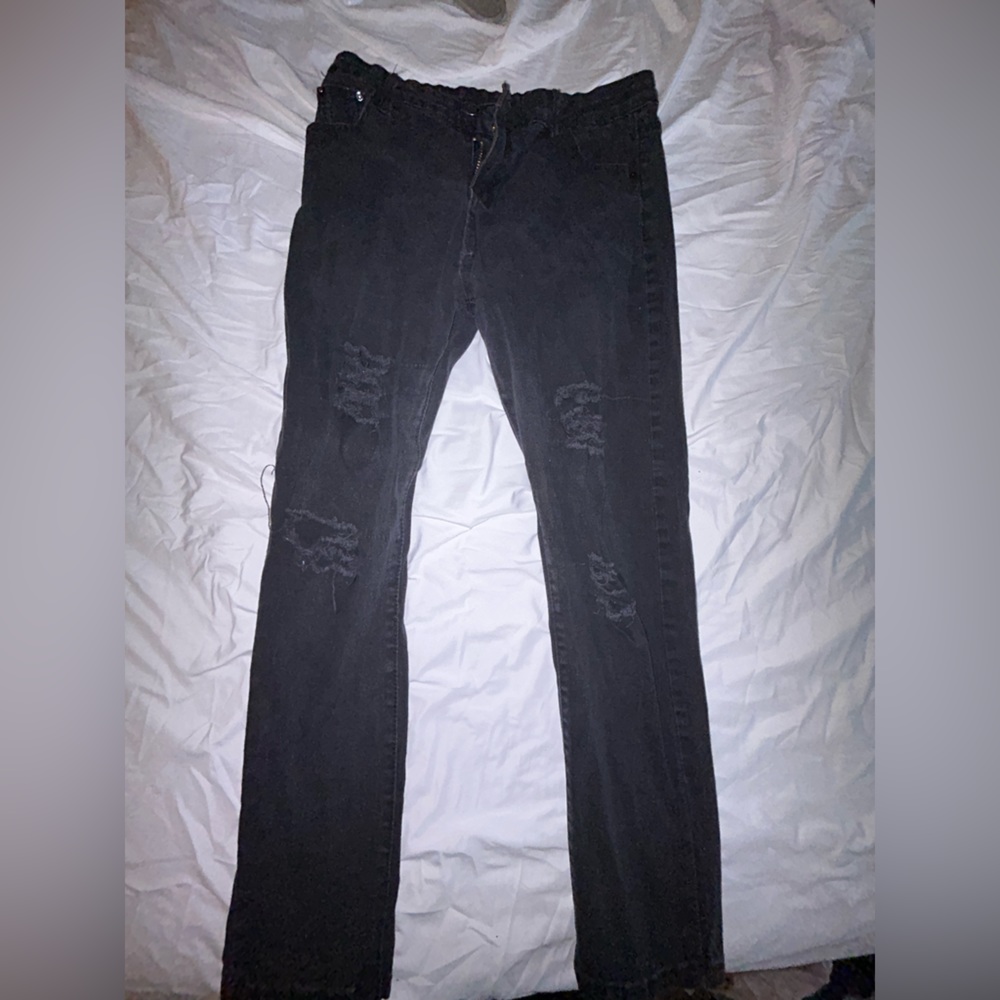 Black ripped jeans